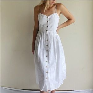 H&M White Midi Dress